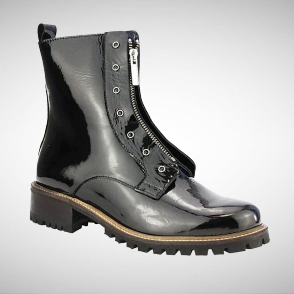 Unity In Diversity Legion Black Patent Combat Boot